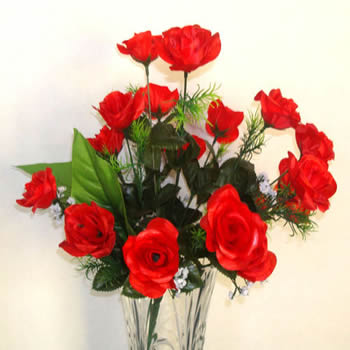 Artificial Red Roses In Vase Gifts To Kolkata Online Flowers To